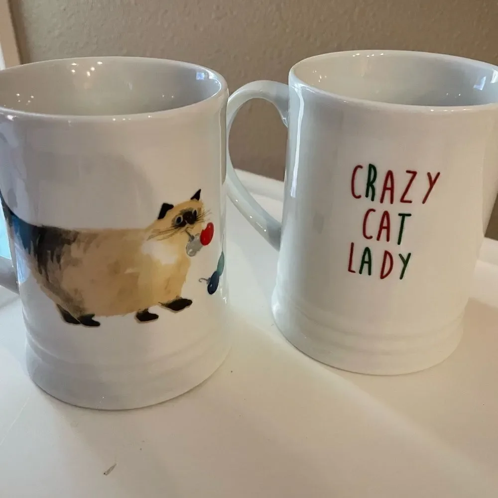 Fringe Cat Christmas themed coffee cups